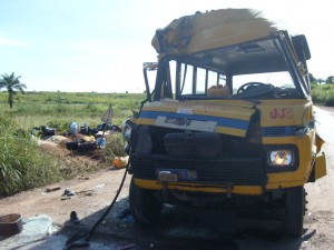 Accident de vehicule sur la route nationale/Photo Infobascongo