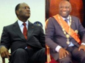 A. Ouattara et L. Gbagbo/ photo rfi