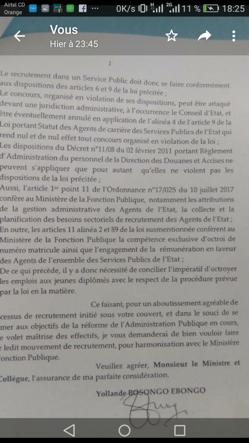 RDC: la demande de surséance du recrutement à la DGDA par la ministre de la Fonction publique fâche  les candidats